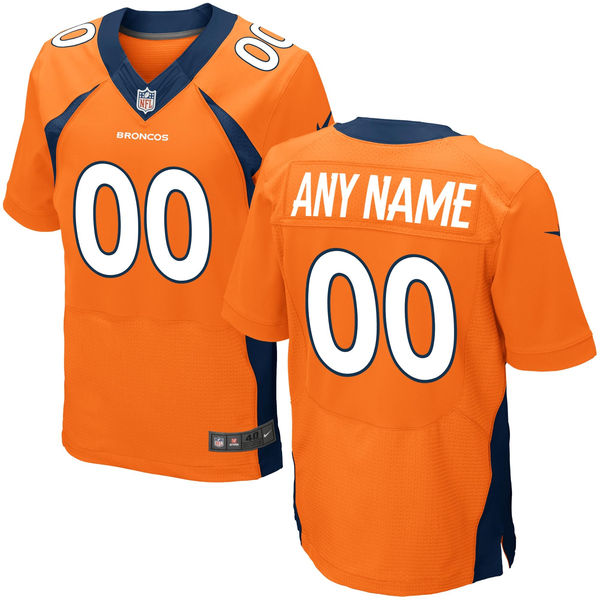 Nike Denver Broncos Customized Orange Stitched Elite Men's NFL Jersey